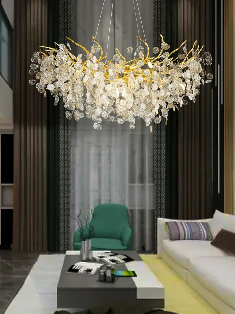 Luxury Crystal Chandelier Pendant Light Modern LED for Living Room Bedroom Restaurant