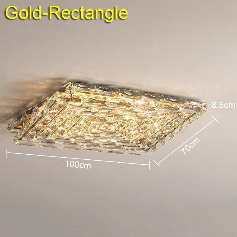 Crystal Ceiling Lamp: Modern Minimalist Indoor LED Lighting for Living Room, Dining & Bedroom