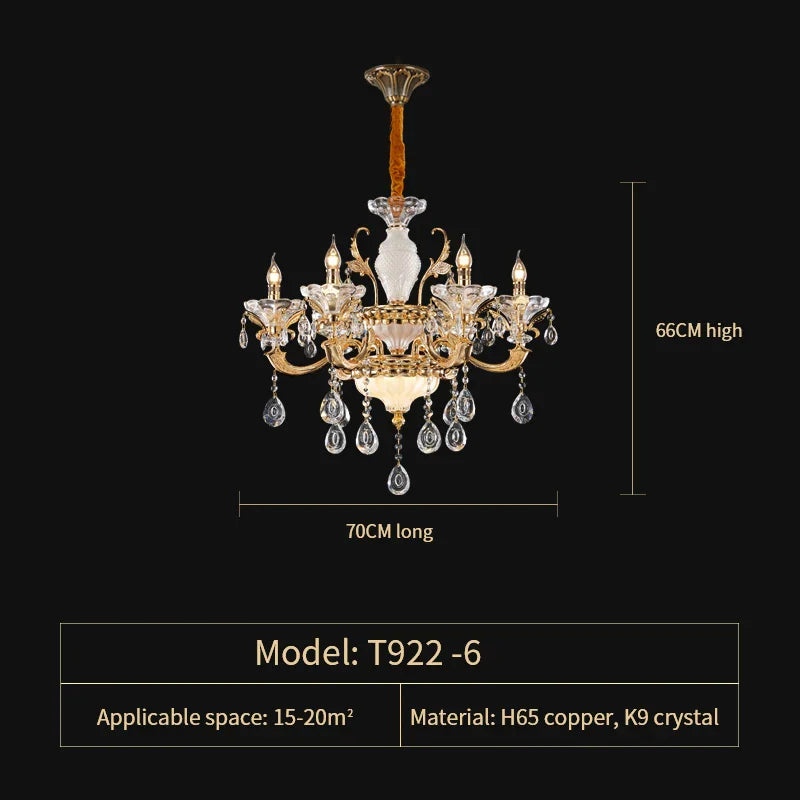 European Crystal Chandelier | Luxe Villa Hall Lighting | Zinc Alloy Middle Floor Lamp