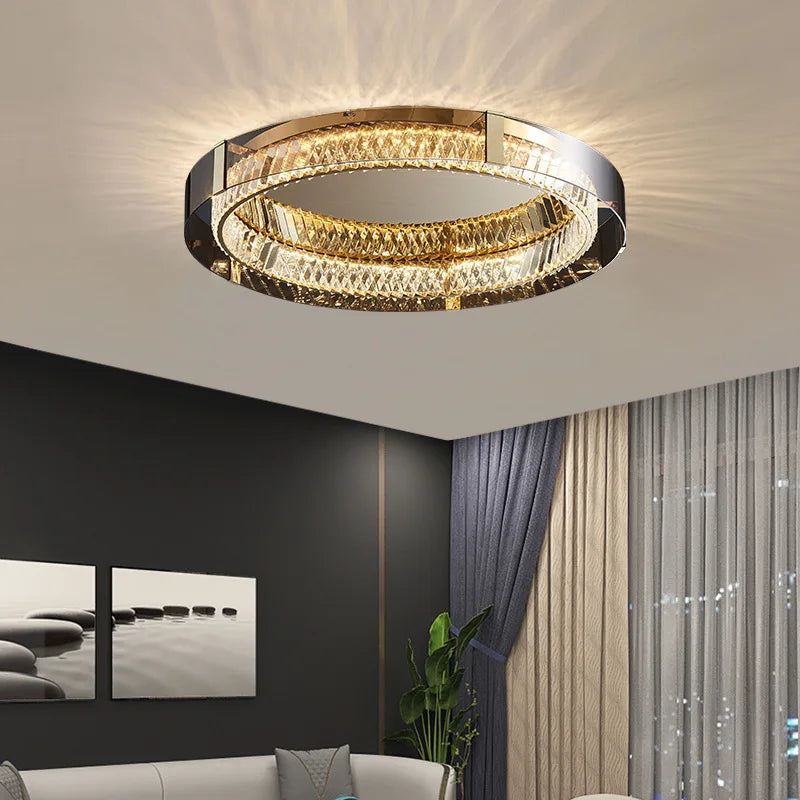 Nordic LED Crystal Glass Ceiling Light - Modern Living Room Dining Room Bedroom