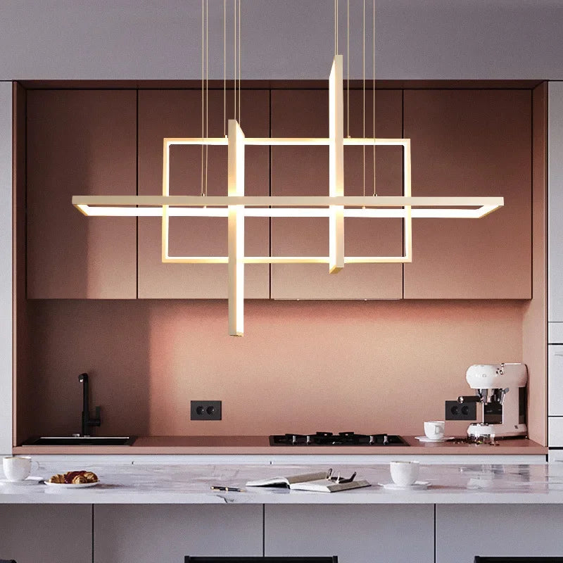 LED Rectangle Pendant Lights for Dining Room and Kitchen