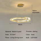 Crystal Chandeliers: Modern Luxury LED Lighting Fixture for Living, Dining, and Bedroom
