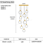 Wooden LED Chandelier for Living Room Ceiling Modern Lighting Fixtures