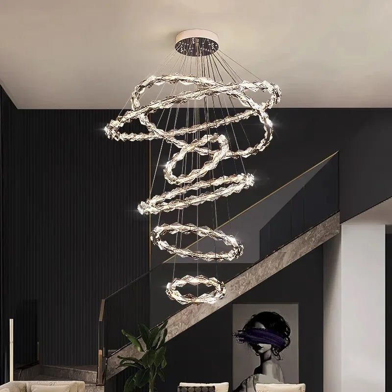 Modern Crystal LED Ceiling Chandelier Light Set for Stylish Indoor Lighting