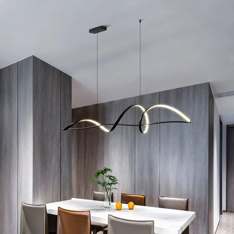 Modern Pendant Lighting 120cm Black Gold Gray White Fixture for Living Room and Kitchen