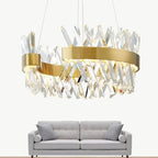 Semi Round Crystal Pendant Light: Modern Design for Living Room, Restaurant Suspended Lighting