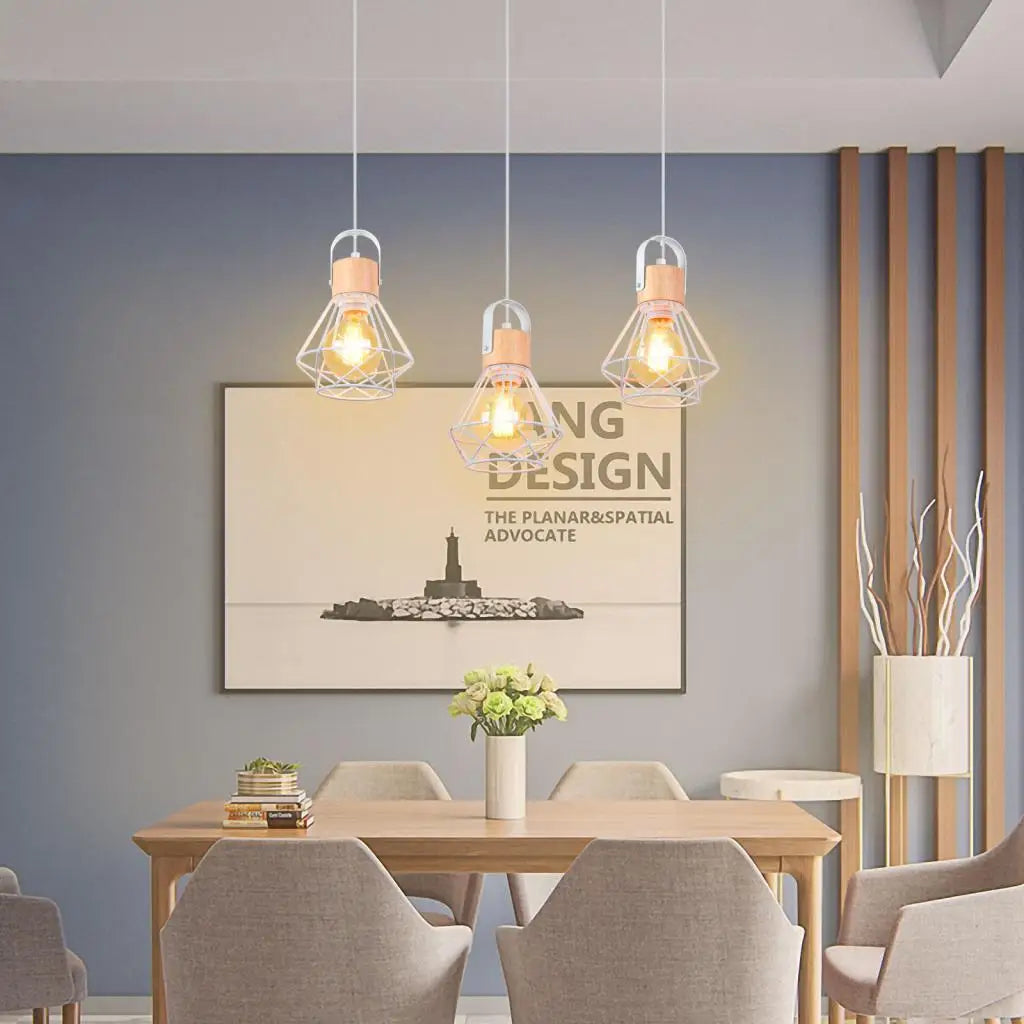 Modern Wood Pendant Light Fixture for Living Dining Kitchen Bedroom