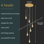 Modern Crystal Chandelier Golden Loft Hanging Light for Stylish Home Décor