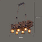 Retro Wood E27 LED Ceiling Chandelier: Antique Industrial Bar Pendant Lights for Vintage Ambiance