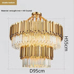 Crystal Ceiling Chandelier: Luxury Round LED Light for Living Room, Artistic Home Decor