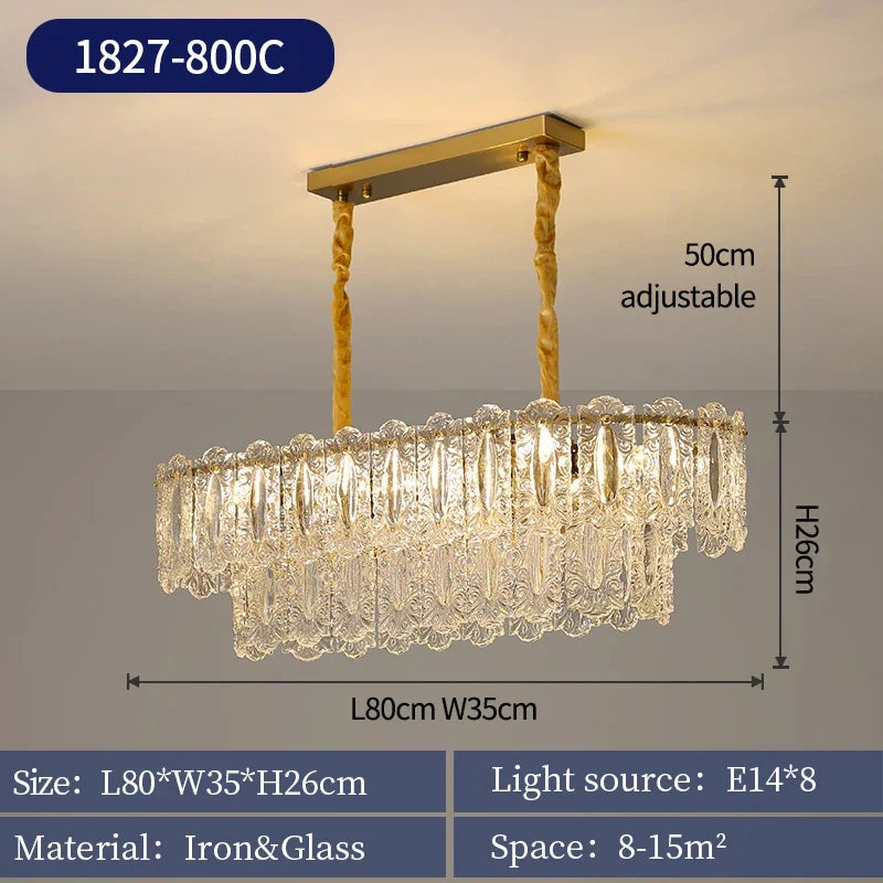 Romantic Glass Chandelier Luxury Ceiling Pendant Light Fixture