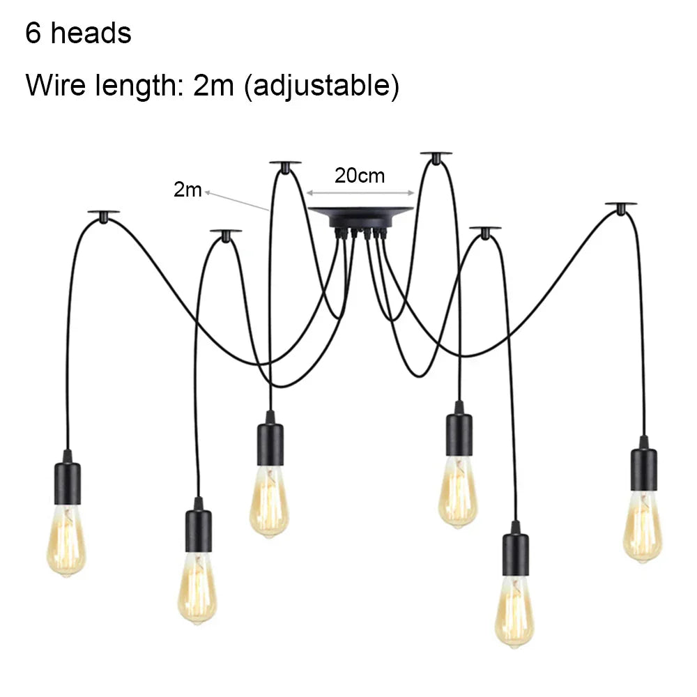 Spider Pendant Lights: Vintage Industrial Hanging Chandelier for Bar, Cafe Decor