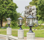 Solar LED Outdoor Villa Column Lamp - Retro Style Pillar Garden Street Light