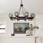 Luxe Glass Chandelier: Modern Retro Living Room Pendant Lamp Lighting Fixtures