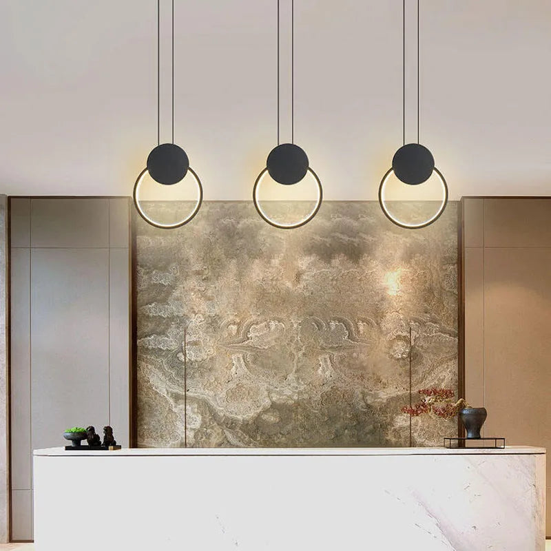 Modern Nordic Circle Lamp Bar Restaurant Chandelier Luxury Home Decor