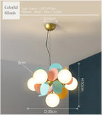 Scandinavian Chandelier: Colorful Magic Bean Tree Branch Light for Living Room