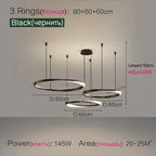 Modern Minimalist Ring Chandelier for Living Room, Bedroom, and Restaurant