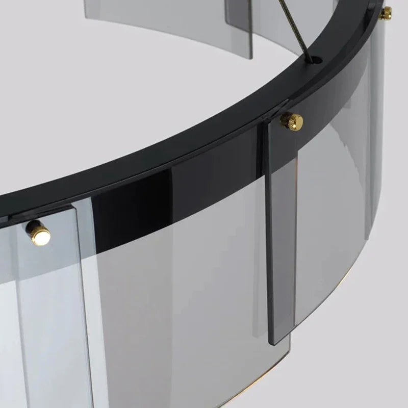 Smoky Glass LED Pendant Chandelier for Dining Living Bedroom Lighting