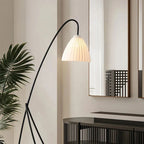 Scandinavian Retro Pleated Lampshade Floor Lamp for Living Room and Study Room