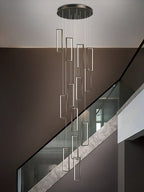 Copper Square Pendant Chandelier with LED Lighting