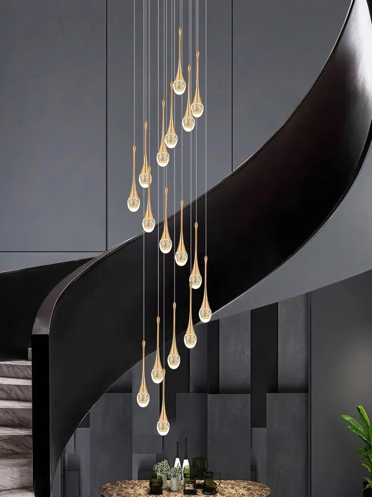 Crystal Chandelier: Modern LED Pendant Light for Villa Living Room and Attic