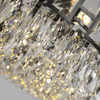 Black Crystal LED Chandelier for Living Room, Dining Room, Kitchen, Bedroom