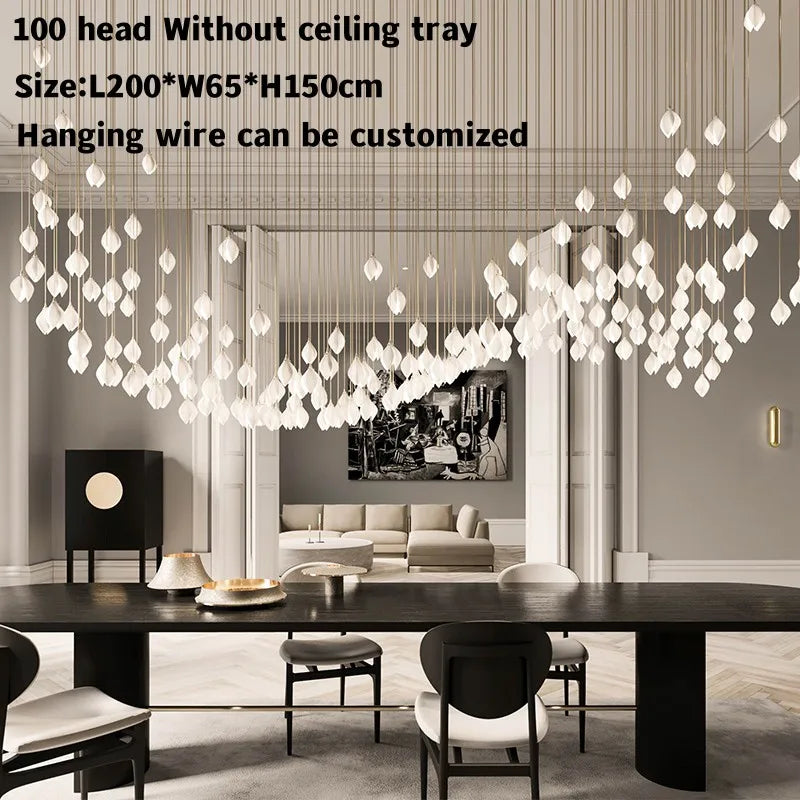 Ceramic Petal Hanging Chandelier - Elegant Décor for Hotel, Restaurant, and Home