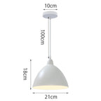 White Industrial LED E27 Pendant Light for Modern Home Kitchen Decor