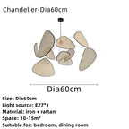 Hand Made Rattan Art Pendant Chandelier for Modern Living Room, Dining Room, Bedroom.