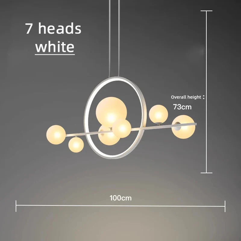 Bubble Glass Chandelier LED Dining Table Spherical Lighting