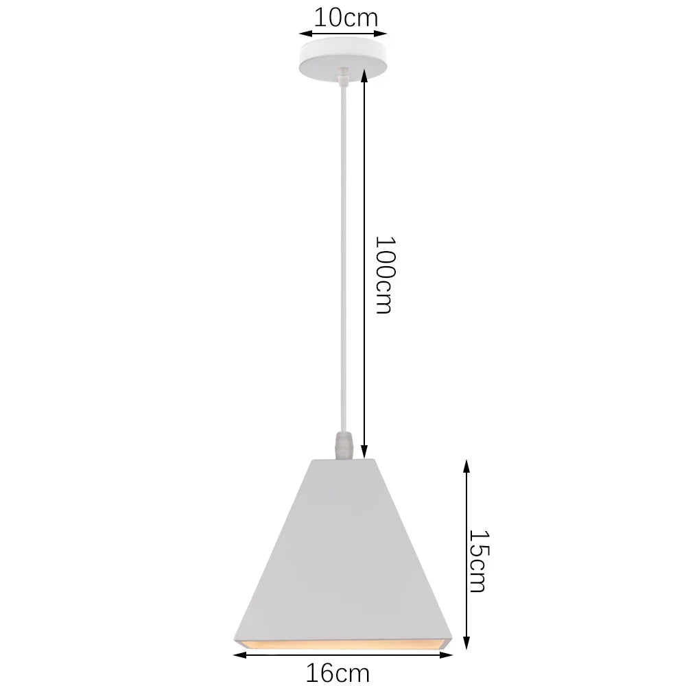 White Industrial LED E27 Pendant Light for Modern Home Kitchen Decor