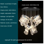 Acrylic Leaf Chandelier LED Light Dimmable Luxury Pendant for Home Decor
