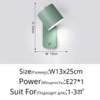 Rotatable Macaron Wall Sconce with Switch - Modern Nordic Design for Home Lighting