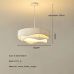 Modern White Fabric Chandelier Pendant Light Fixture