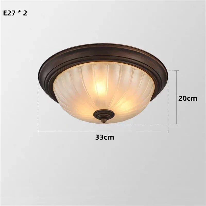 Black Bronze Ceiling Light with Frosted Glass Shade for Bedroom and Kitchen