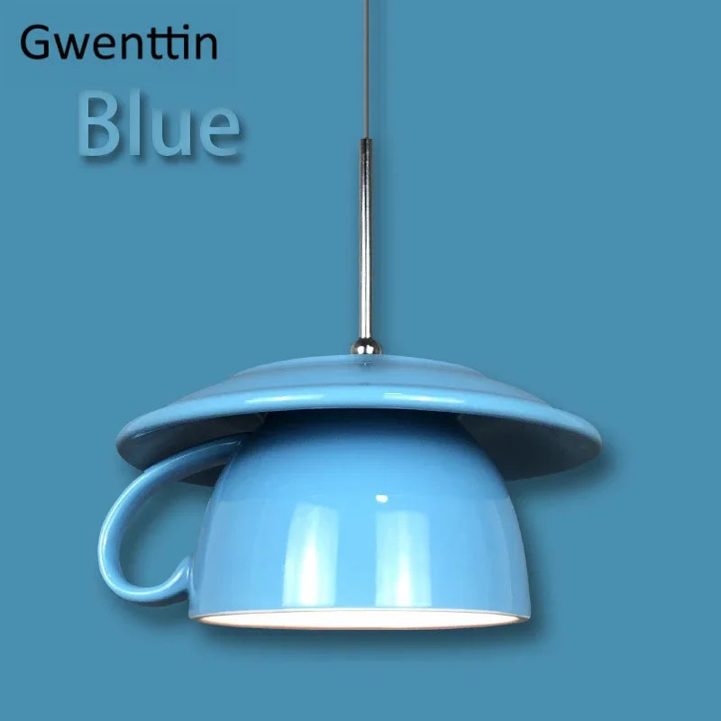 Ceramic Cup Pendant Light: Stylish LED Hanging Lamp for Home Decor and Kitchen