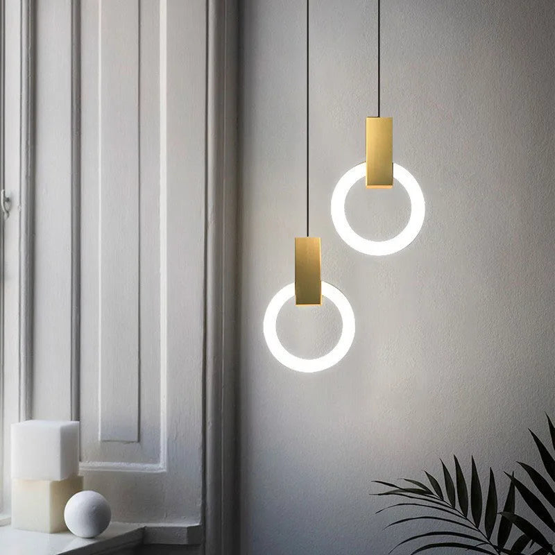 Modern Nordic Bedroom Circle Ring Chandelier LED Pendant Lighting