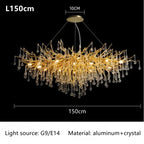 Luxury Crystal Ceiling Chandelier for Modern Living, Dining, Bedroom, and Hotel Hall Decor