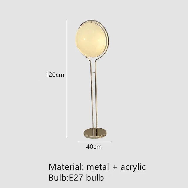 Silver Metal LED Floor Lamp Modern Nordic Style for Living Room, Bedroom, Hotel