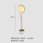 Silver Metal LED Floor Lamp Modern Nordic Style for Living Room, Bedroom, Hotel