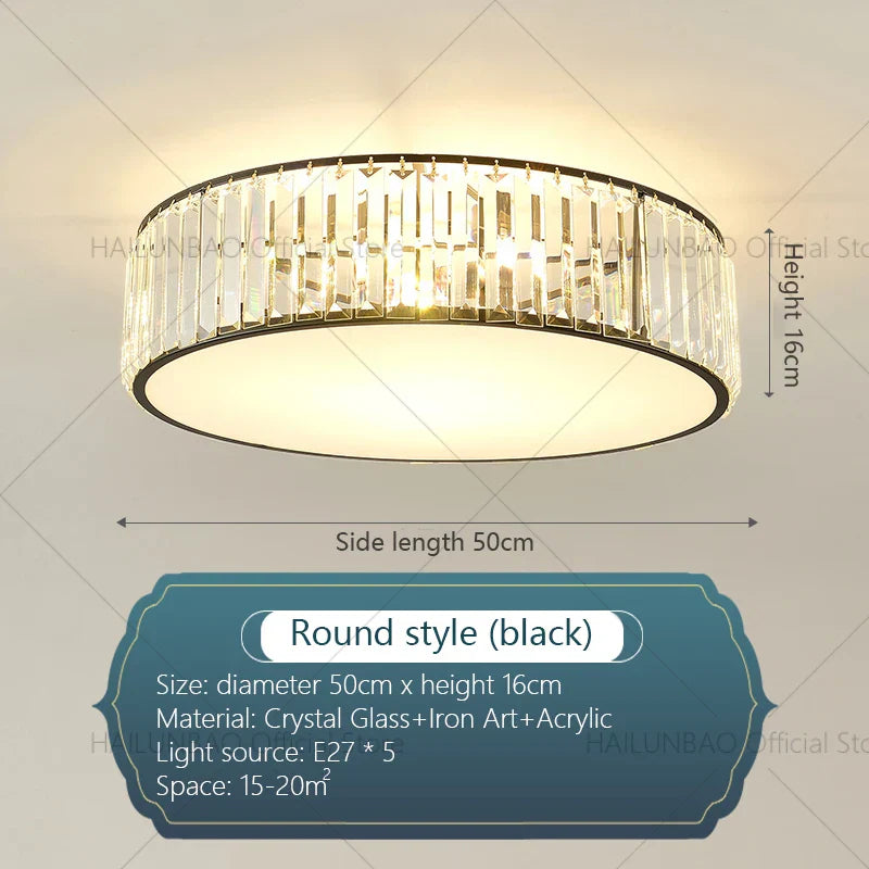 Crystal Light: Modern Restaurant Hotel Ceiling Light for Living Room