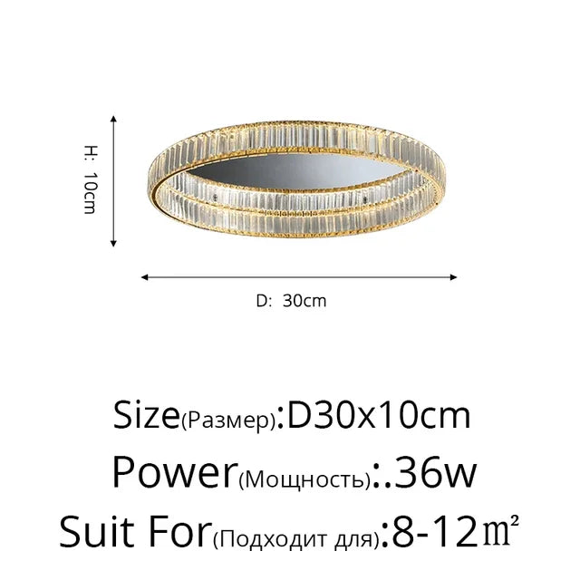 Luxury Crystal Round Pendant Chandelier for Living Room & Bedroom