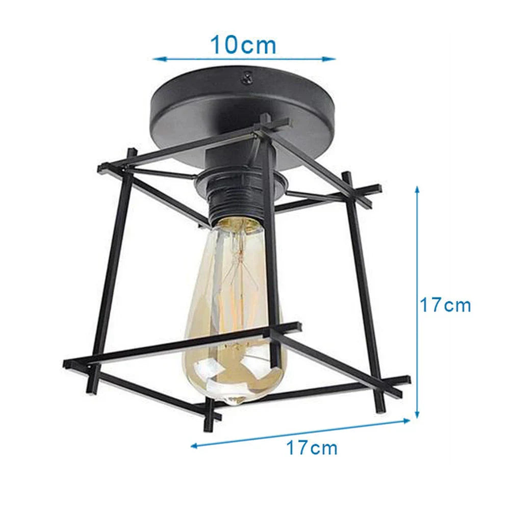 Industrial LED Ceiling Light: Modern Retro Loft Plafonniers for Living Room Kitchen Cage Home Decor
