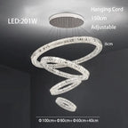 Crystal LED Chandelier: Modern Luxury Chrome Steel & Clear K9 Crystal Lighting