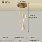 Luxury Crystal LED Chandelier for Modern Living Room and Spiral Staircase