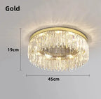 Luxury Crystal Round Black Gold Ceiling Chandelier for Bedroom Living Room Lighting