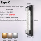 Dimmable LED Stainless Steel Outdoor Wall Sconce for Villa Garage Garden Courtyard