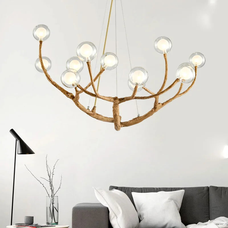 Nordic Branch Chandelier Modern Magic Bean Molecular Bedroom Lighting