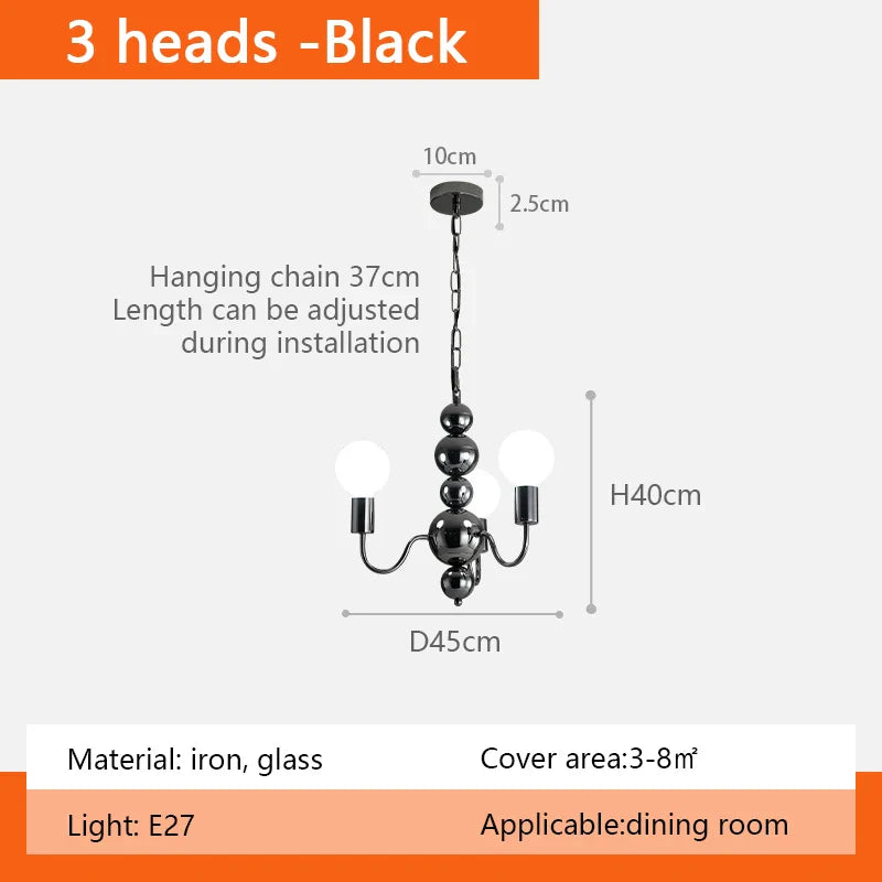 Sphere Chandelier: Modern Medieval Style Pendant Lighting for Living Room and Bedroom