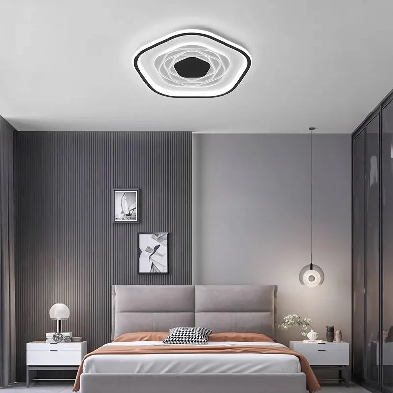 Modern Pentagonal LED Ceiling Chandelier Light for Living Room Bedroom Lighting